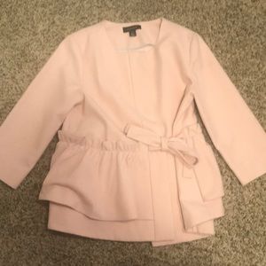 Halogen Soft Ruffle Jacket in Pink